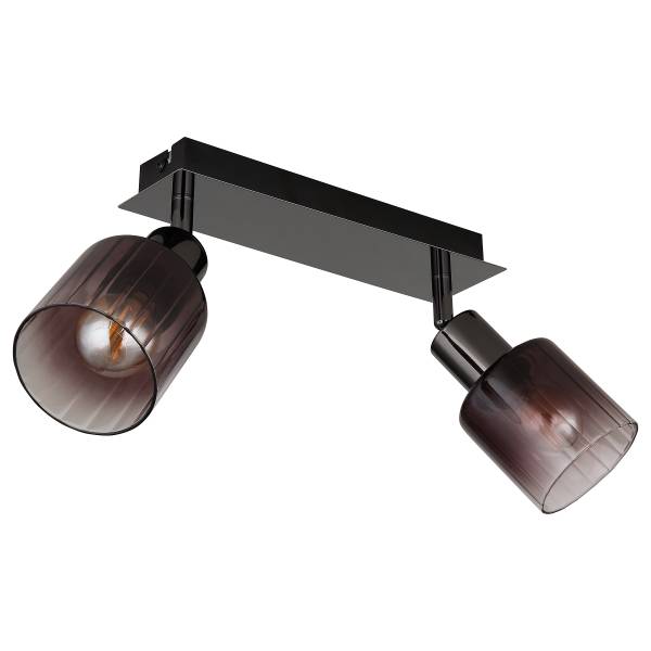 Deckenleuchte Satella Typ E - Farbglas / Eisen - Flammenanzahl: 2