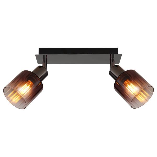 Deckenleuchte Satella Typ E - Farbglas / Eisen - Flammenanzahl: 2