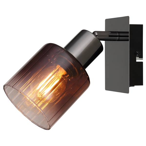 Wandleuchte Satella - Farbglas / Eisen - 1-flammig