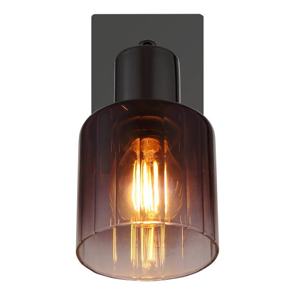 Wandleuchte Satella - Farbglas / Eisen - 1-flammig