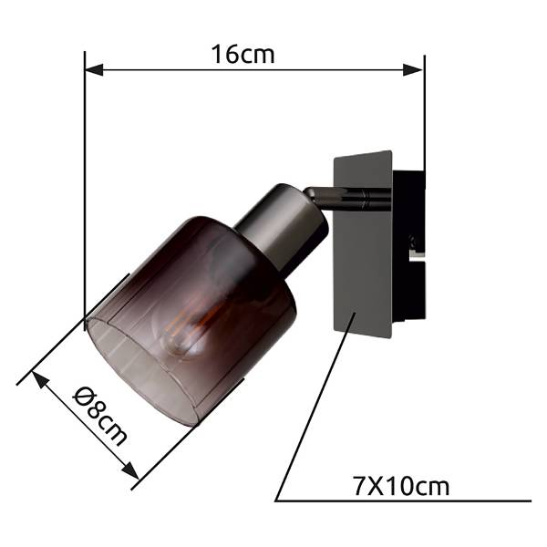 Wandleuchte Satella - Farbglas / Eisen - 1-flammig