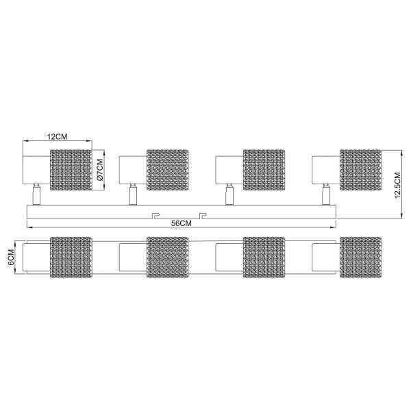 Deckenleuchte Satella Typ F - Rauchglas / Eisen - Flammenanzahl: 4