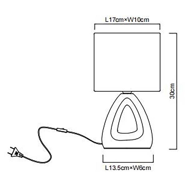 Tischleuchte Triangle - Strukturstoff / Steingut - 1-flammig - Grün