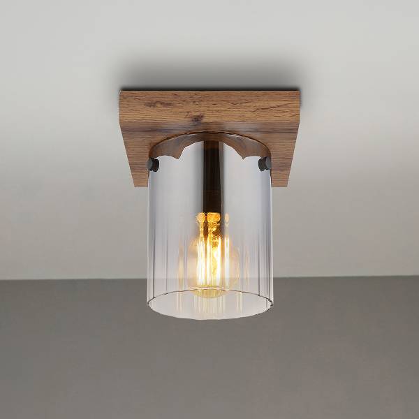 Deckenleuchte Underwood - Rauchglas - Flammenanzahl: 1