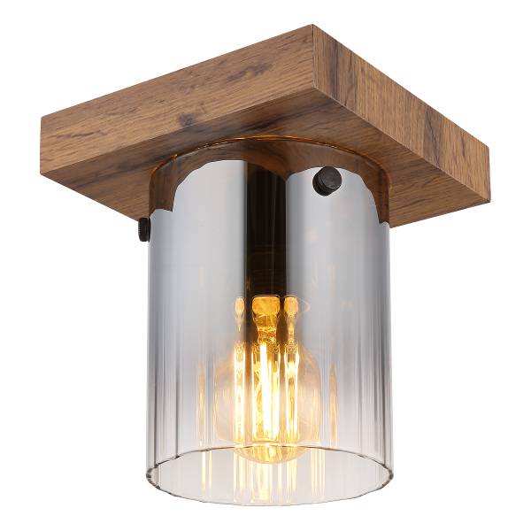 Deckenleuchte Underwood - Rauchglas - Flammenanzahl: 1