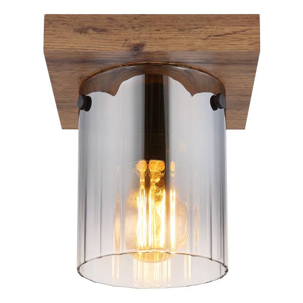 Deckenleuchte Underwood - Rauchglas - Flammenanzahl: 1