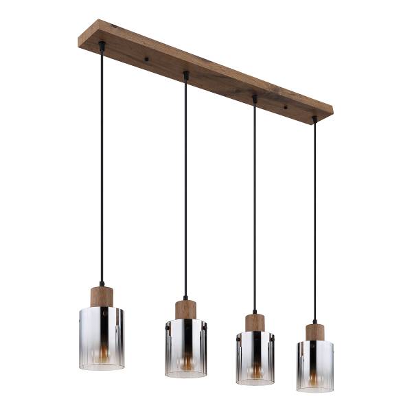 Pendelleuchte Underwood - Rauchglas - Flammenanzahl: 4