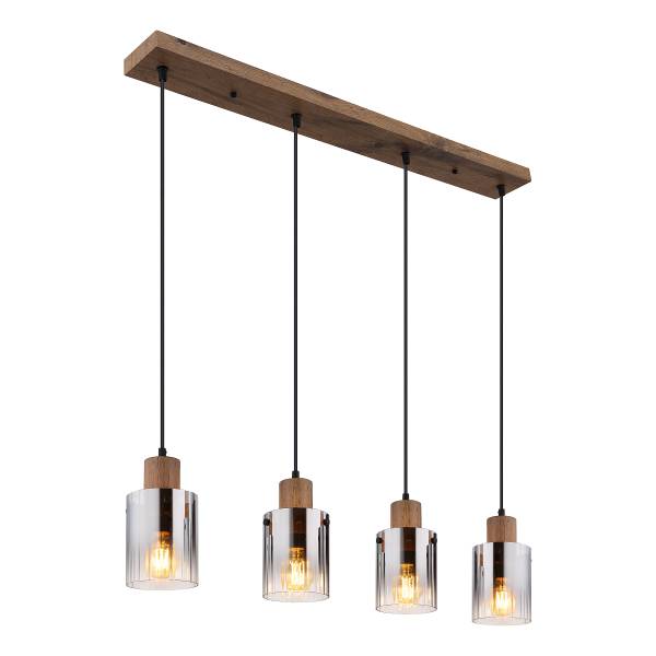 Pendelleuchte Underwood - Rauchglas - Flammenanzahl: 4