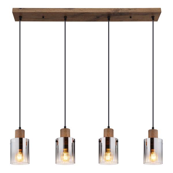 Pendelleuchte Underwood - Rauchglas - Flammenanzahl: 4