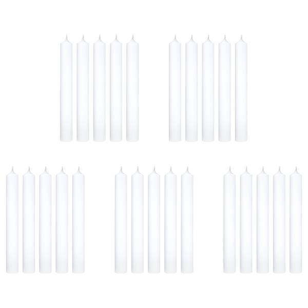 Stabkerze RAINBOW 25er-Set - Paraffin - Weiß