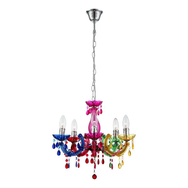 Kronleuchter Cuimbra Typ D - Acrylglas / Eisen - 5-flammig