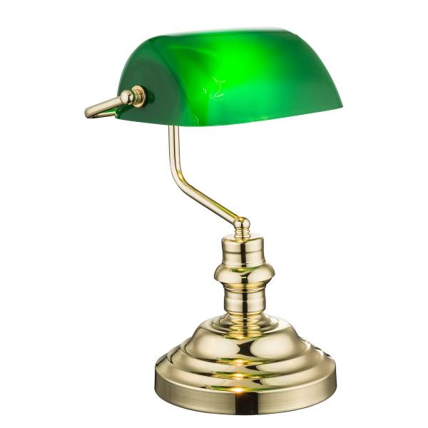 Tischleuchte Antique - Acryl / Eisen - 1-flammig - Grün / Gold