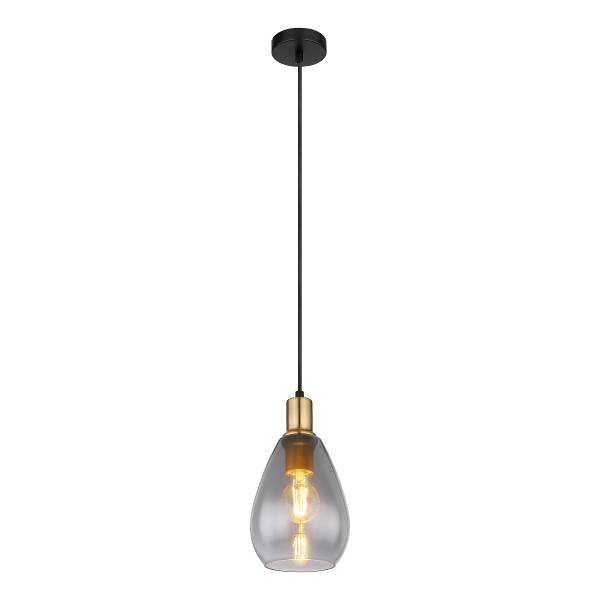 Pendelleuchte Fanni Typ B - Rauchglas / Eisen - 1-flammig