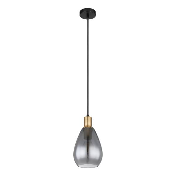 Pendelleuchte Fanni Typ B - Rauchglas / Eisen - 1-flammig