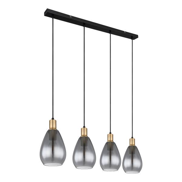Pendelleuchte Fanni Typ A - Rauchglas / Eisen - 4-flammig
