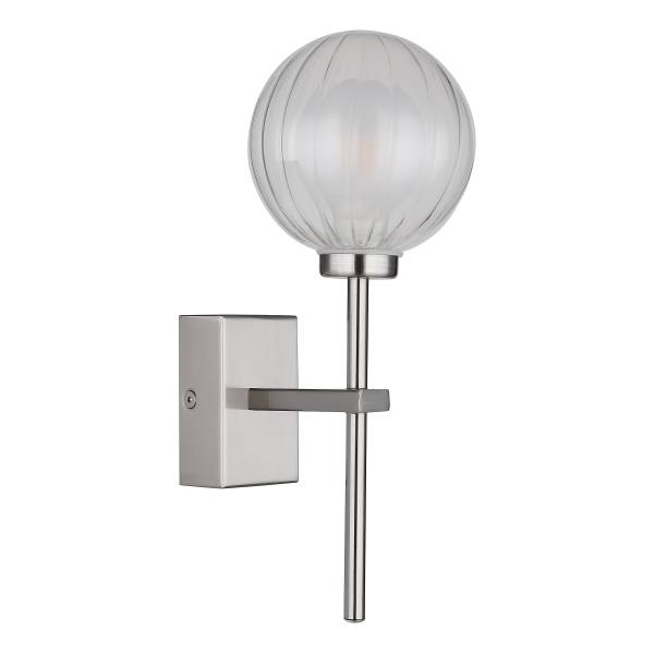 Wandleuchte Brisbon Typ B - Klarglas / Eisen - 1-flammig - Silber