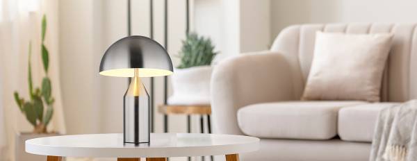 Tischleuchte Atoma - Eisen - 2-flammig - Silber