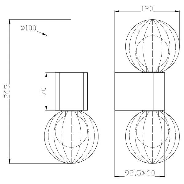 Wandleuchte Ander Typ A - Rauchglas / Aluminium - 2-flammig - Schwarz