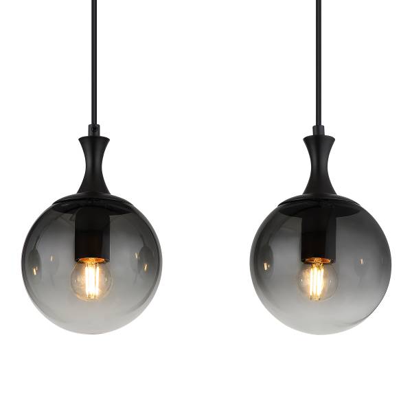Pendelleuchte Dalton Typ B - Rauchglas / Eisen - 4-flammig