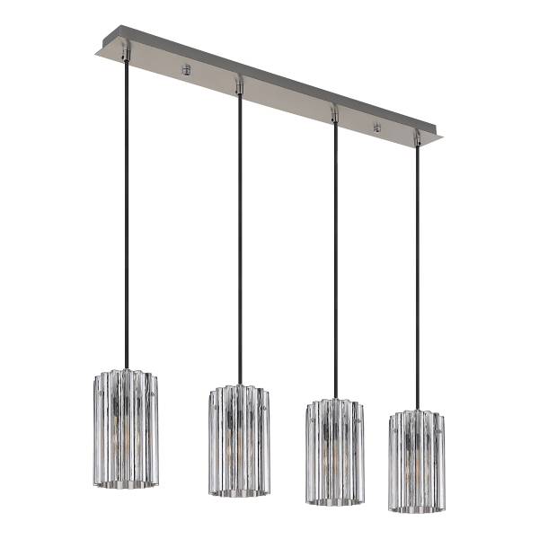 Pendelleuchte Cayden Typ B - Klarglas / Eisen - 4-flammig