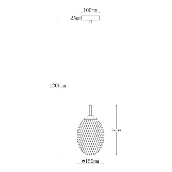 Pendelleuchte Devin Typ C - Farbglas / Eisen - 1-flammig - Beige