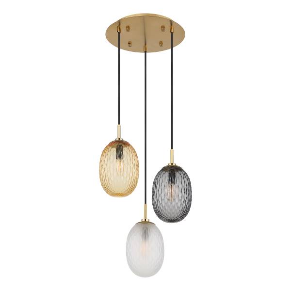 Pendelleuchte Devin Typ A - Rauchglas / Eisen - Flammenanzahl: 3