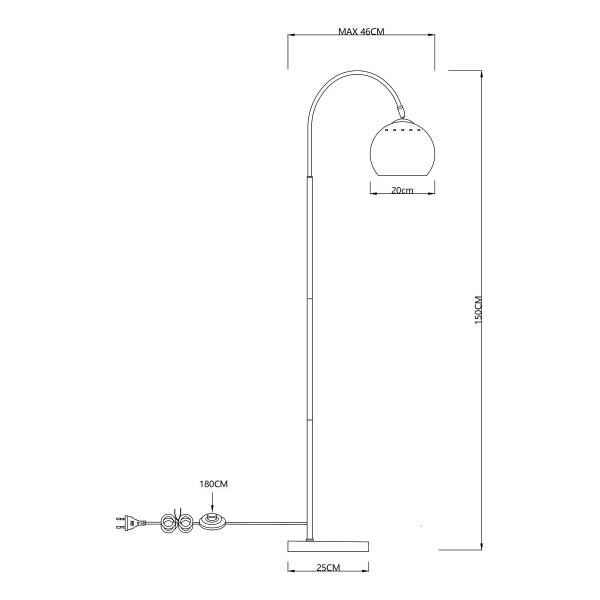 Stehleuchte Benno - Eisen - 1-flammig - Beige