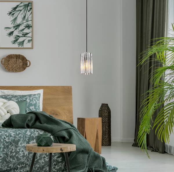 Pendelleuchte Cayden Typ C - Klarglas / Eisen - 1-flammig