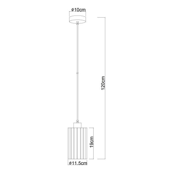 Pendelleuchte Cayden Typ C - Klarglas / Eisen - 1-flammig