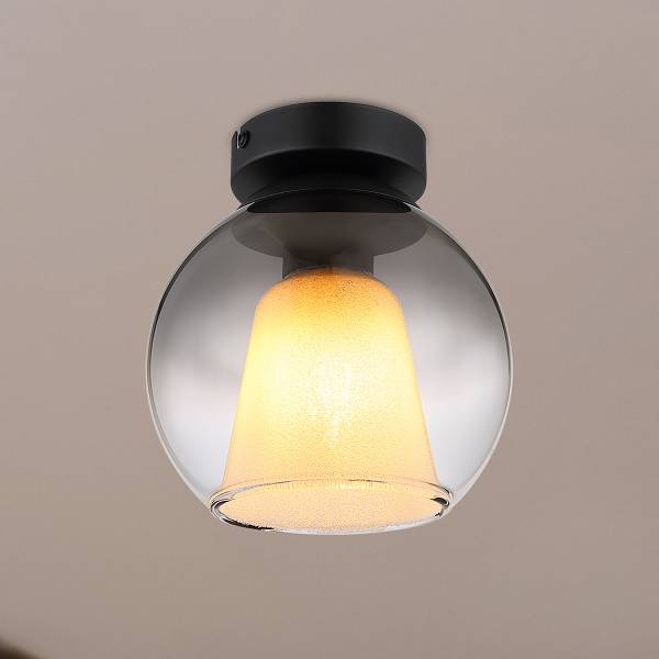 Deckenleuchte Barry Typ B - Rauchglas / Eisen - 1-flammig