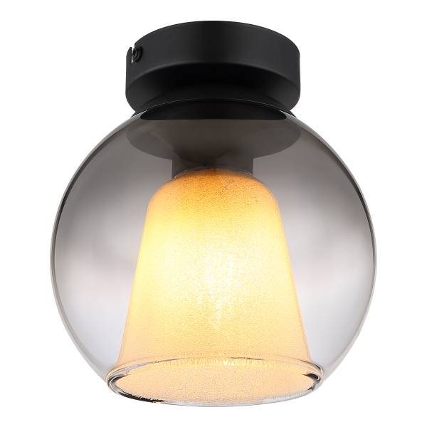 Deckenleuchte Barry Typ B - Rauchglas / Eisen - 1-flammig