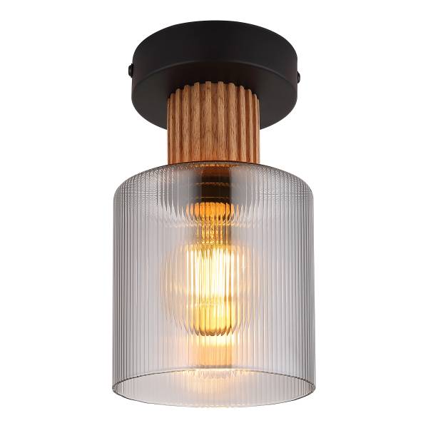 Deckenleuchte Aleidis - Rauchglas / Eisen - Flammenanzahl: 1