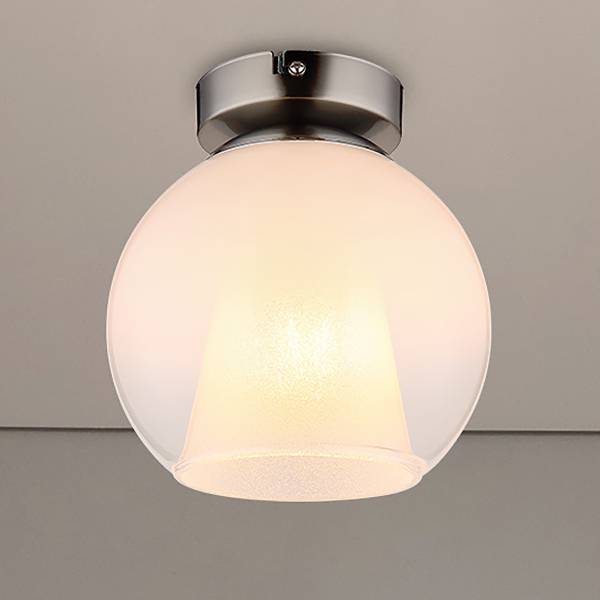 Deckenleuchte Barry Typ D - Opalglas / Eisen - 1-flammig