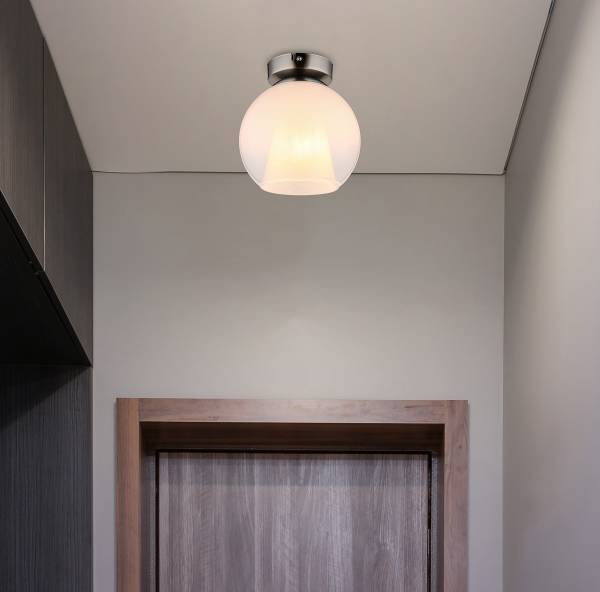 Deckenleuchte Barry Typ D - Opalglas / Eisen - 1-flammig