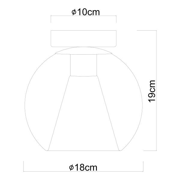 Deckenleuchte Barry Typ D - Opalglas / Eisen - 1-flammig