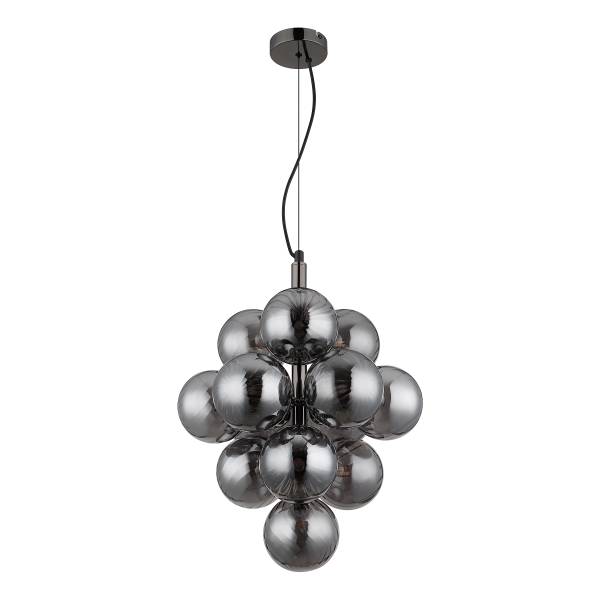 Pendelleuchte Conor - Rauchglas / Eisen - 13-flammig - Schwarz