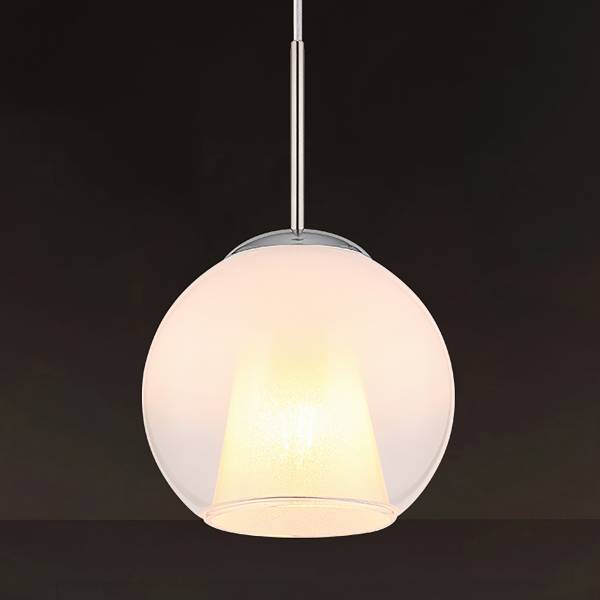 Pendelleuchte Barry Typ I - Opalglas / Eisen - 1-flammig