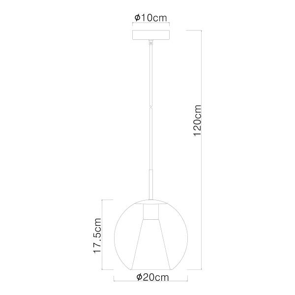 Pendelleuchte Barry Typ I - Opalglas / Eisen - 1-flammig
