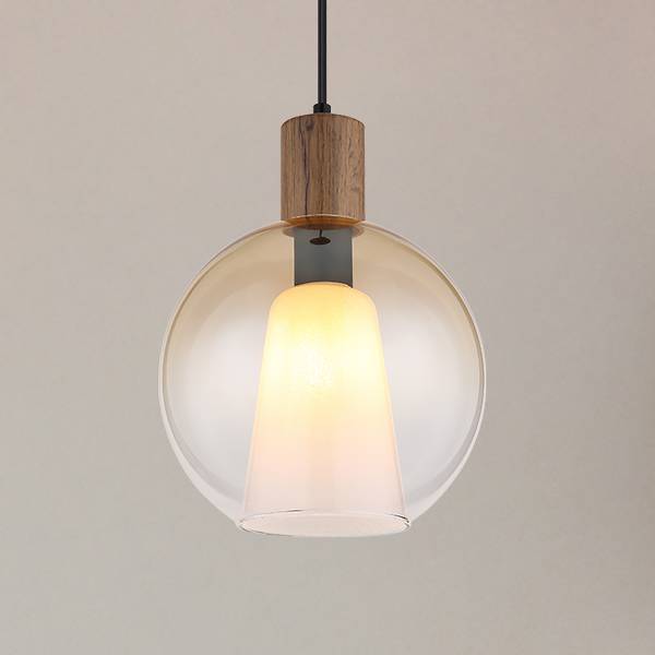 Pendelleuchte Barry Typ K - Farbglas / Eisen - 1-flammig
