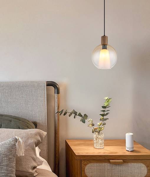 Pendelleuchte Barry Typ K - Farbglas / Eisen - 1-flammig