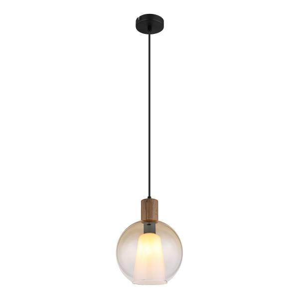 Pendelleuchte Barry Typ K - Farbglas / Eisen - 1-flammig