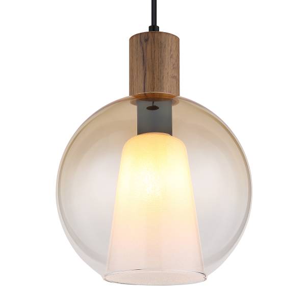 Pendelleuchte Barry Typ K - Farbglas / Eisen - 1-flammig