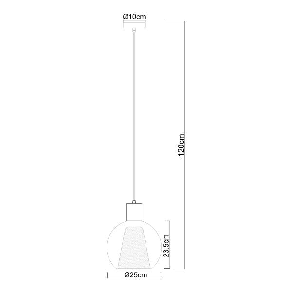 Pendelleuchte Barry Typ K - Farbglas / Eisen - 1-flammig