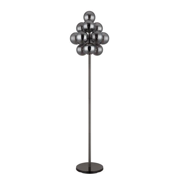 Stehleuchte Conor - Rauchglas / Eisen - 13-flammig - Schwarz