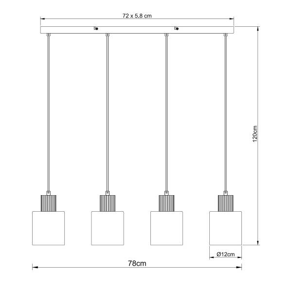 Pendelleuchte Aleidis Typ A - Rauchglas / Eisen - Flammenanzahl: 4