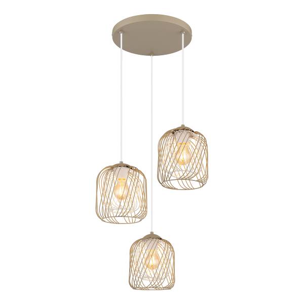 Pendelleuchte Dichti Typ B - Eisen - 3-flammig - Beige