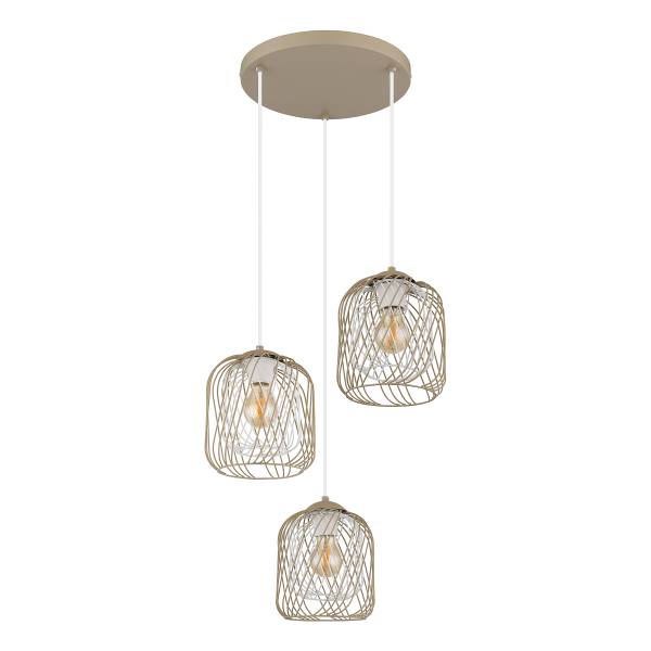 Pendelleuchte Dichti Typ B - Eisen - 3-flammig - Beige