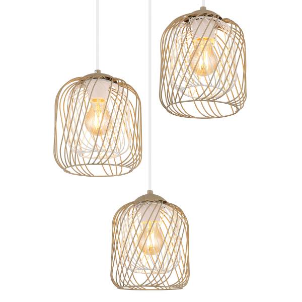 Pendelleuchte Dichti Typ B - Eisen - 3-flammig - Beige