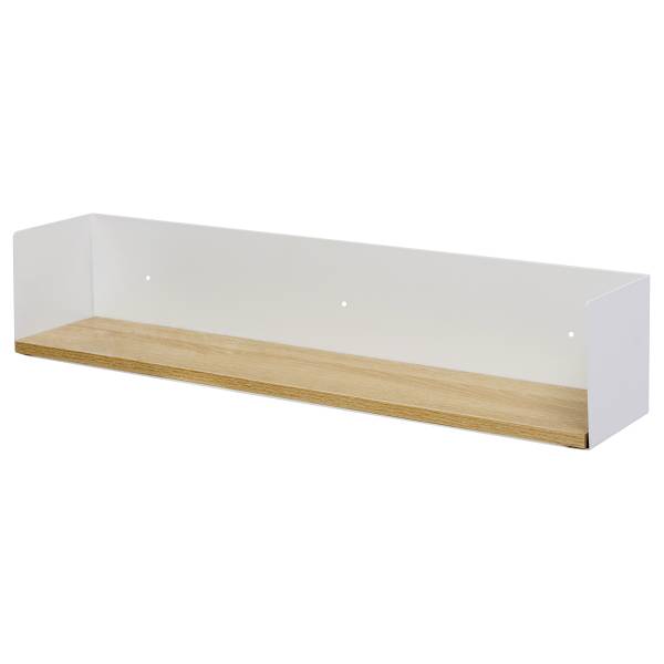 Wandboard Beikou Typ A - Echtholzfurnier - Tanne - Weiß - 60 x 12 cm - 1er Set