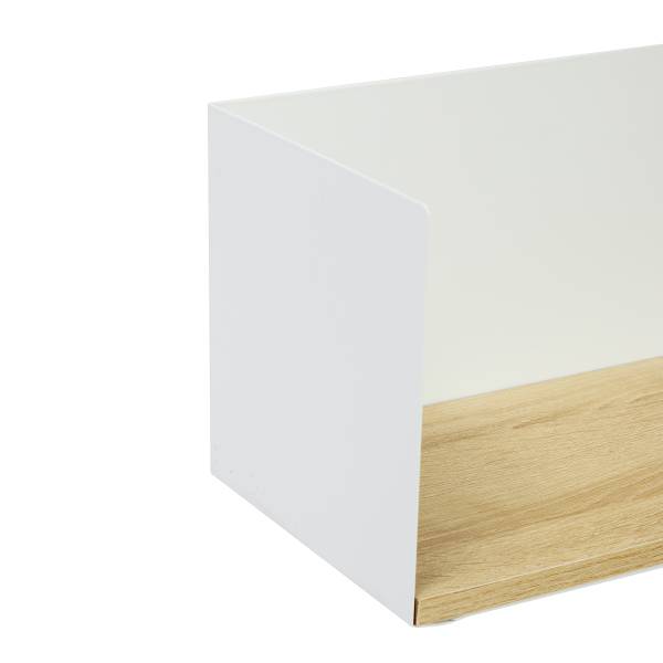 Wandboard Beikou Typ A - Echtholzfurnier - Tanne - Weiß - 60 x 12 cm - 1er Set